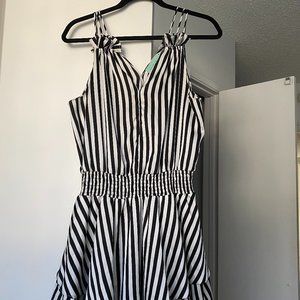 JUDITH MARCH Striped Ruffle Mini Dress